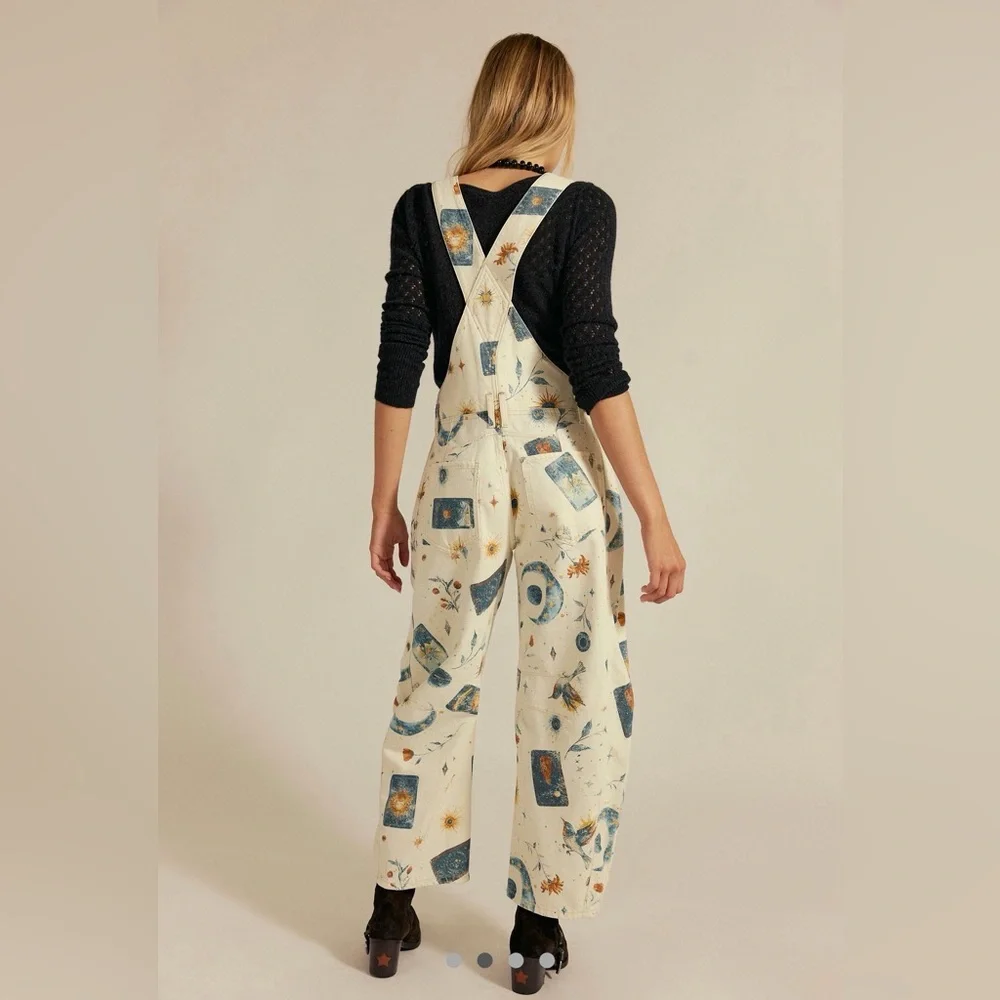 We The Free Cream Patterned Women's Overalls - Picture 2 of 4